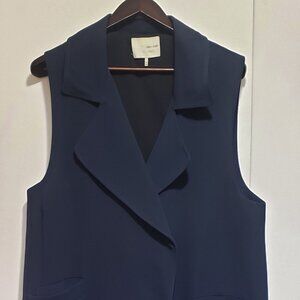 Dark Blue long vest / jacket with front pockets